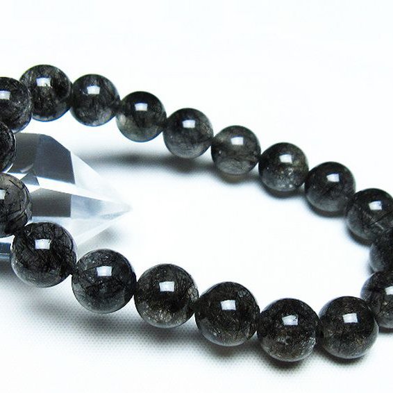 ブラックルチルクォーツ ブレスレット 10mm [T257-7574]