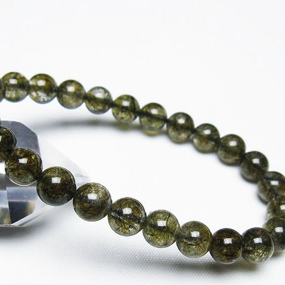 ブラックルチルクォーツ ブレスレット 7mm [T257-7789]