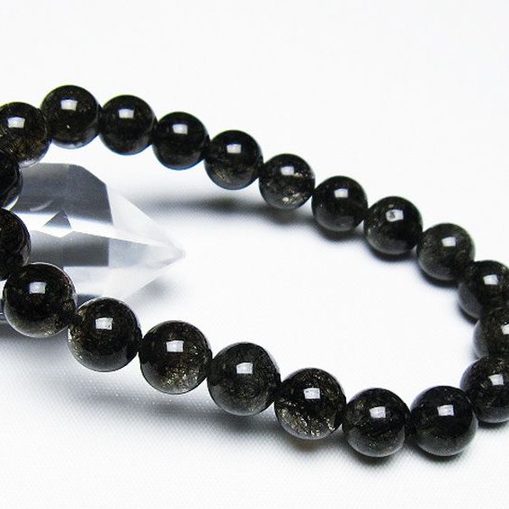 ブラックルチルクォーツ ブレスレット 9mm [T257-7851]