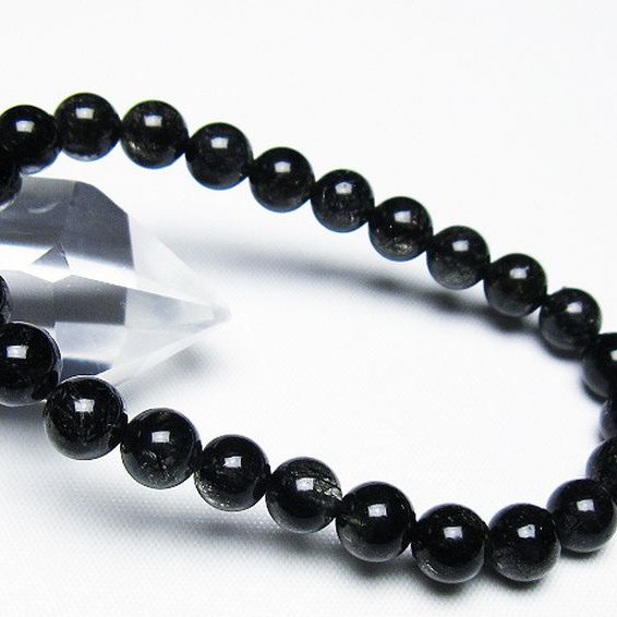 ブラックルチルクォーツ ブレスレット 7mm [t257-7873]