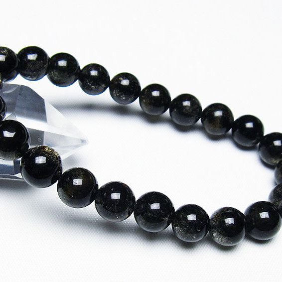 ブラックルチルクォーツ ブレスレット 9mm [t257-7883]