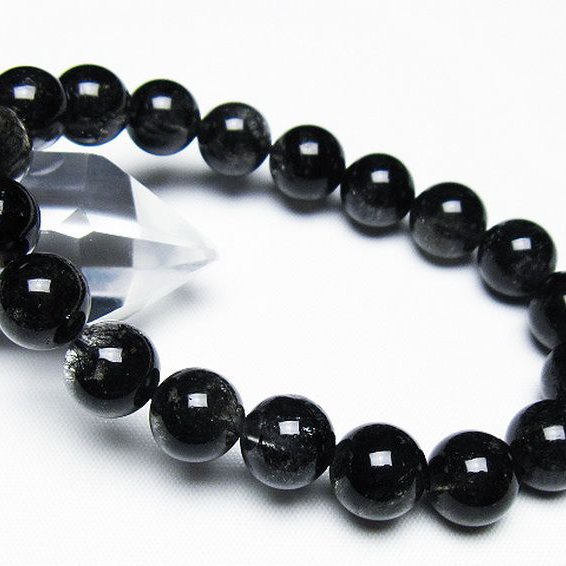 ブラックルチルクォーツ ブレスレット 11mm [T257-7898]