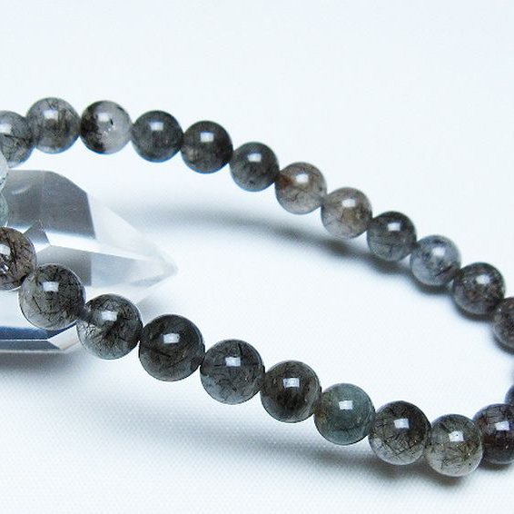 ブラックルチルクォーツ ブレスレット 7mm [t257-7924]