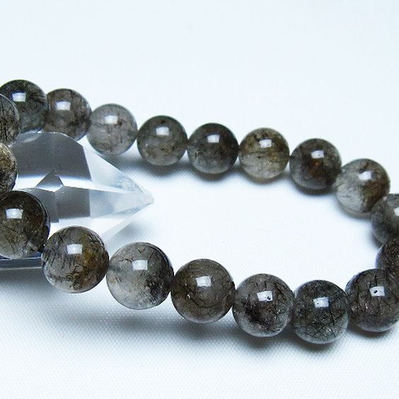 ブラックルチルクォーツ ブレスレット 10mm [t257-7953]