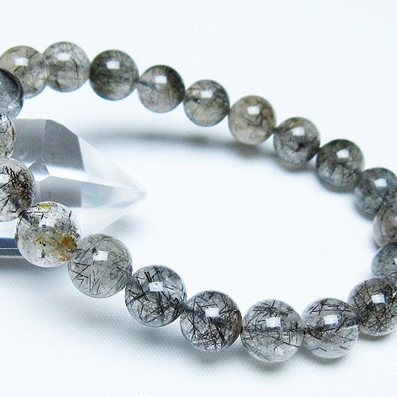 ブラックルチルクォーツ ブレスレット 9mm [t257-7989]