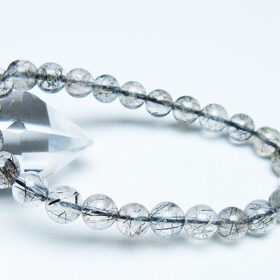 ブラックルチルクォーツ ブレスレット 8mm [t257-8000]
