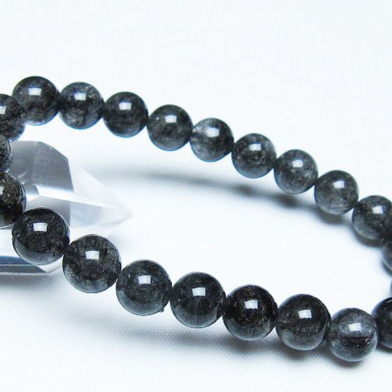 ブラックルチルクォーツ ブレスレット 9mm [t257-8043]