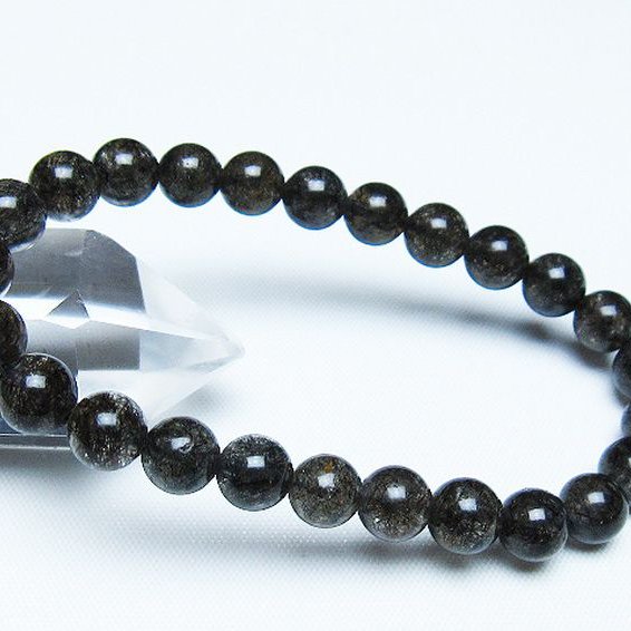 ブラックルチルクォーツ ブレスレット 7mm [t257-8060]