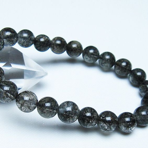 ブラックルチルクォーツ ブレスレット 9mm [t257-8074]
