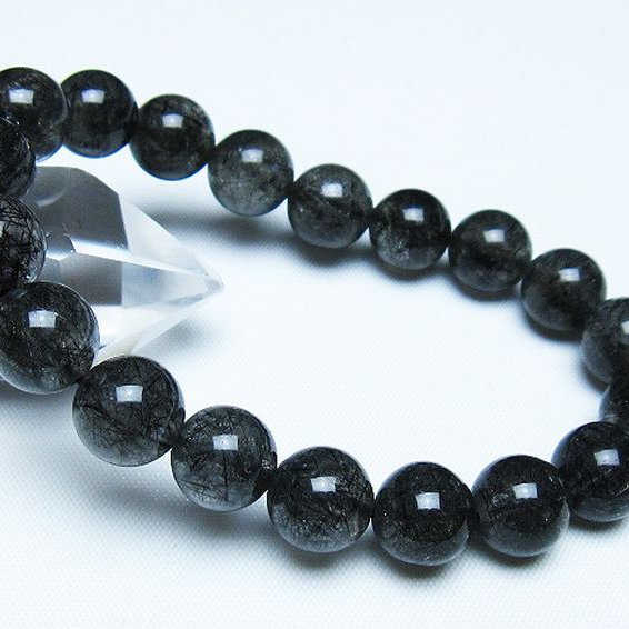 ブラックルチルクォーツ ブレスレット 10mm [t257-8089]