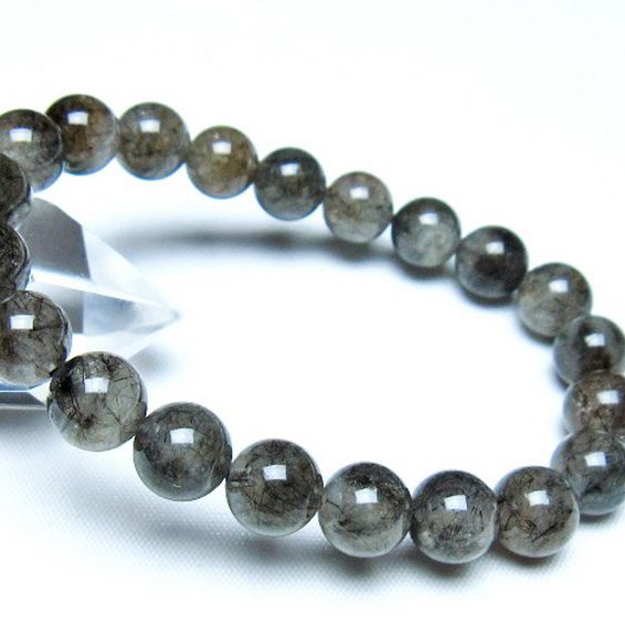 ブラックルチルクォーツ ブレスレット 9mm [t257-8128]