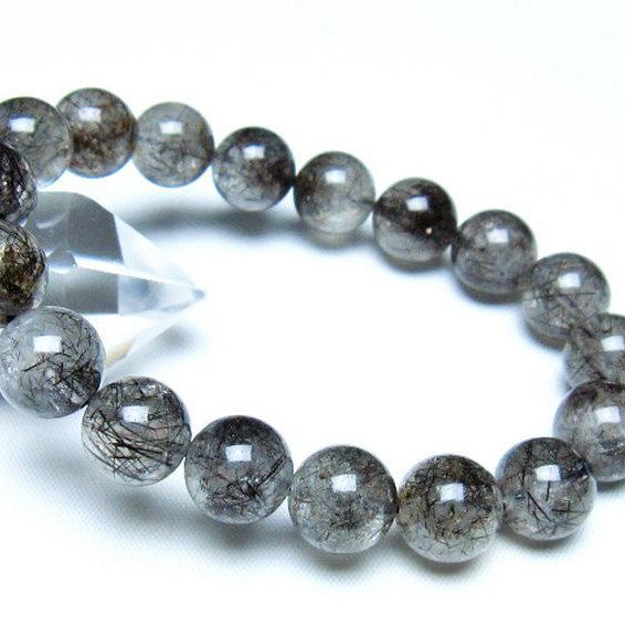 ブラックルチルクォーツ ブレスレット 12mm [t257-8139]