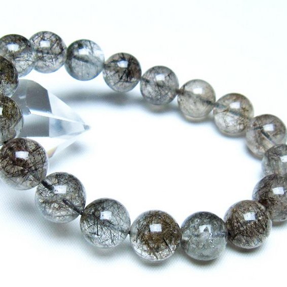 ブラックルチルクォーツ ブレスレット 12mm [t257-8141]