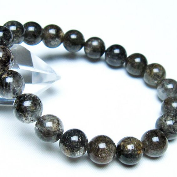 ブラックルチルクォーツ ブレスレット 10mm [t257-8152]