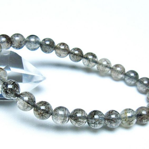 ブラックルチルクォーツ ブレスレット 8mm [t257-8164]