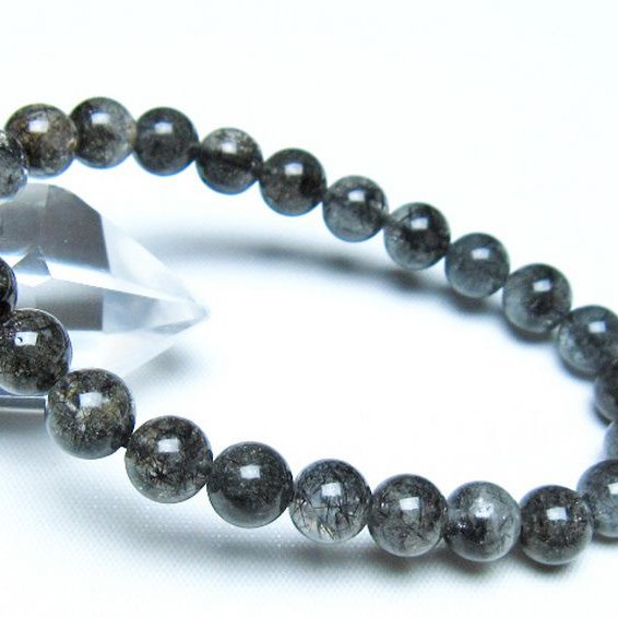 ブラックルチルクォーツ ブレスレット 8mm [t257-8192]