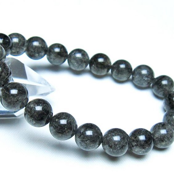 ブラックルチルクォーツ ブレスレット 10mm [t257-8193]