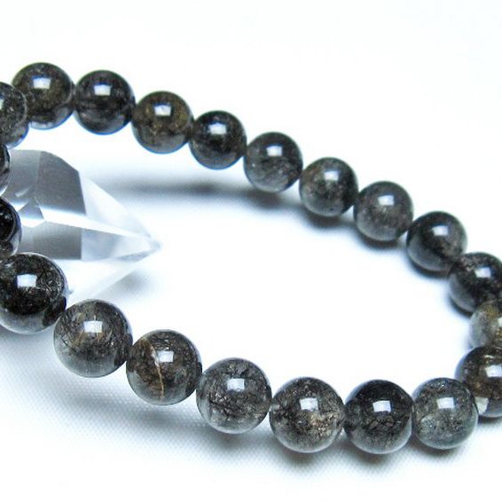 ブラックルチルクォーツ ブレスレット 9mm [t257-8234]