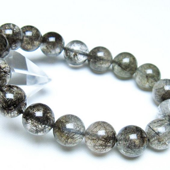 ブラックルチルクォーツ ブレスレット 12mm [t257-8249]