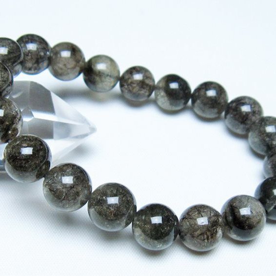 ブラックルチルクォーツ ブレスレット 11mm [t257-8268]