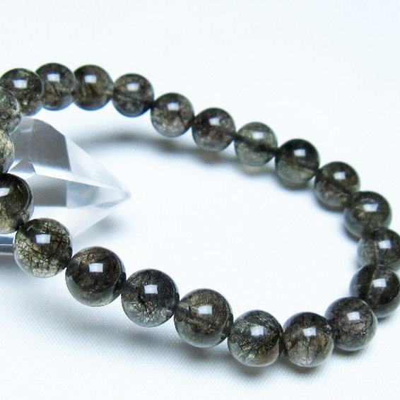 ブラックルチルクォーツ ブレスレット 8mm [t257-8280]