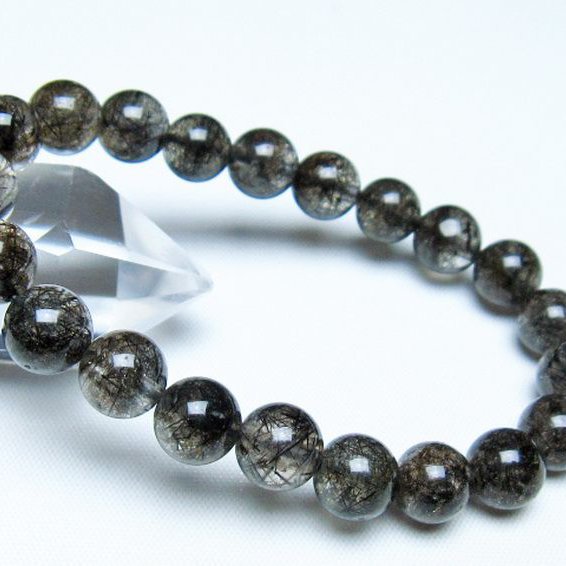 ブラックルチルクォーツ ブレスレット 9mm [t257-8283]