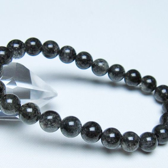 ブラックルチルクォーツ ブレスレット 8mm [t257-8300]