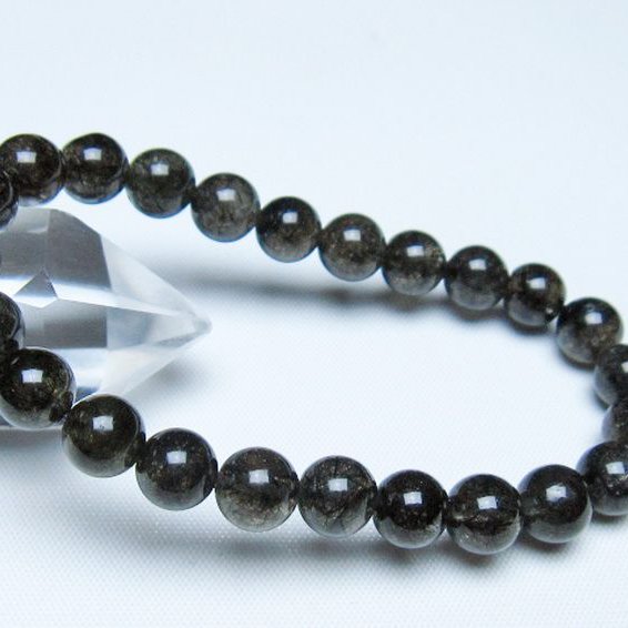 ブラックルチルクォーツ ブレスレット 8mm [t257-8301]