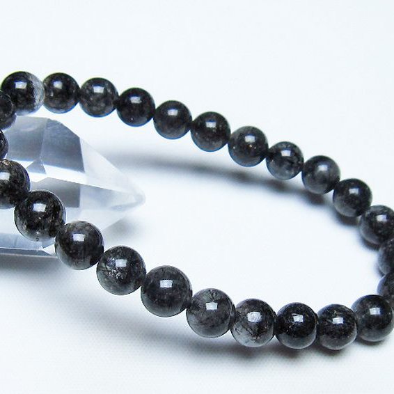 ブラックルチルクォーツ ブレスレット 7mm [t257-8313]