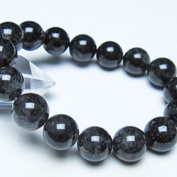 ブラックルチルクォーツ ブレスレット 13mm [t257-8346]