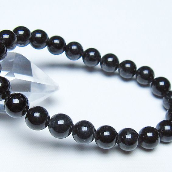 ブラックルチルクォーツ ブレスレット 8mm [t257-8378]
