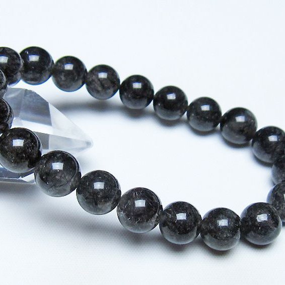 ブラックルチルクォーツ ブレスレット 10mm [t257-8464]