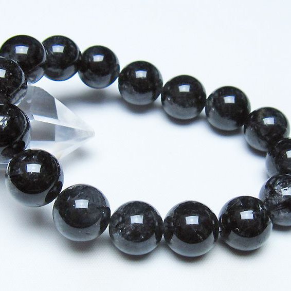 ブラックルチルクォーツ ブレスレット 13mm [t257-8494]