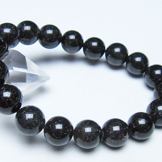 ブラックルチルクォーツ ブレスレット 12mm [t257-8516]