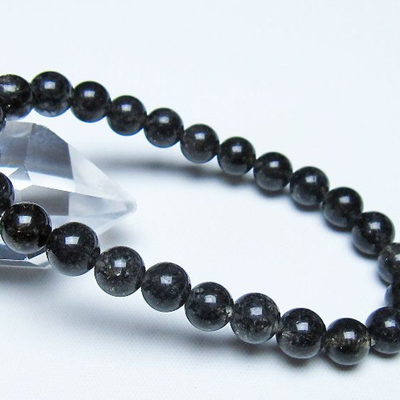 ブラックルチルクォーツ ブレスレット 7mm [t257-8558]