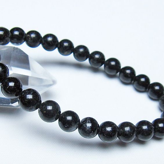 ブラックルチルクォーツ ブレスレット 7mm [t257-8559]