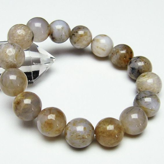 ルチルインアゲート ブレスレット 14mm [T258-1712]