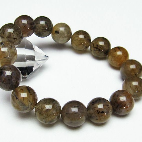 ルチルインアゲート ブレスレット 14mm [T258-1753]