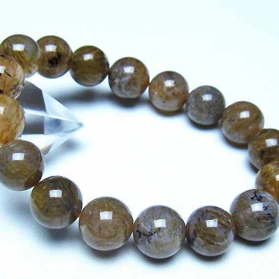 ルチルインアゲート ブレスレット 12mm [t258-2057]