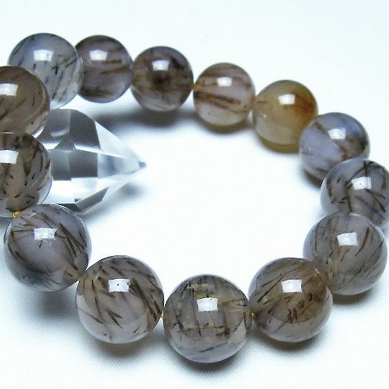 ルチルインアゲート ブレスレット 16mm [t258-2061]