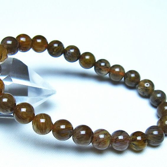 ルチルインアゲート ブレスレット 7mm [t258-2105]