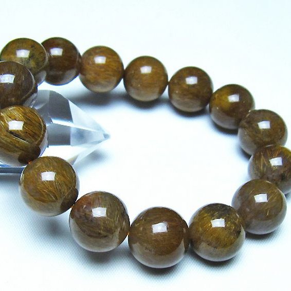 ルチルインアゲート ブレスレット 14mm [t258-2164]