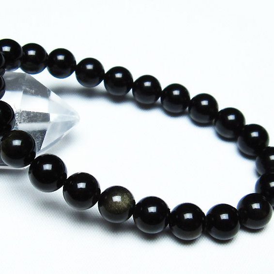 キャッツアイオブシディアン ブレスレット 8mm [T265-1629]