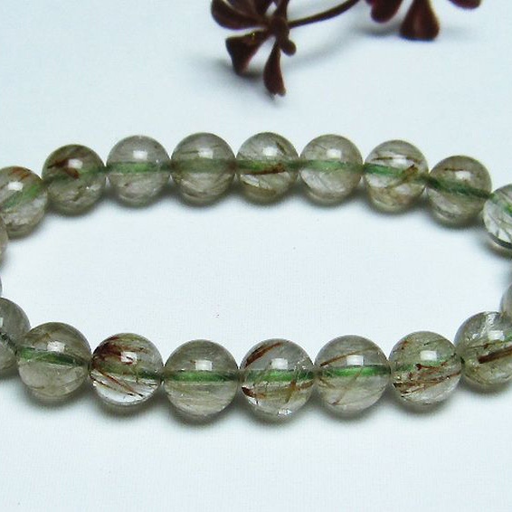 緑タイチンルチル ブレスレット 9mm [T270-1745]