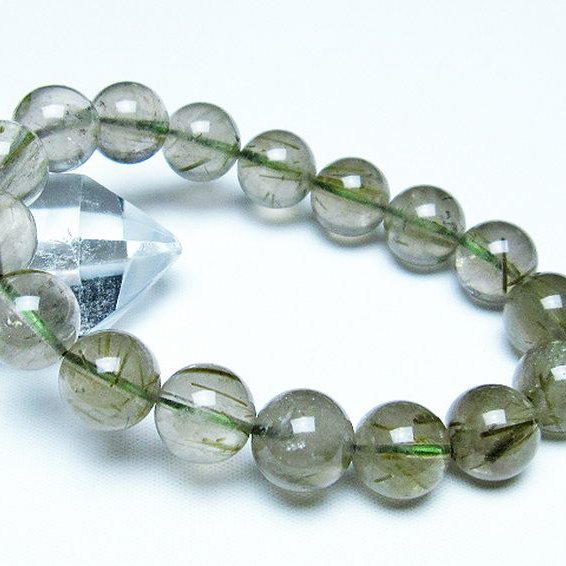 グリーンエピドート 緑簾石 ブレスレット 12mm [T270-2908]