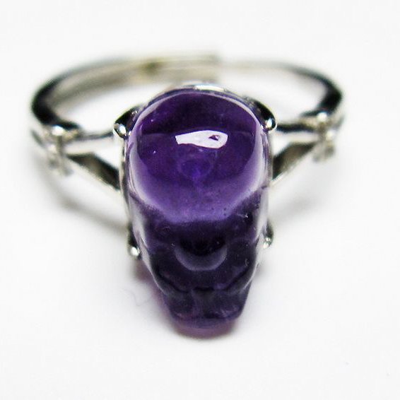 アメジスト ヒキュウ 貔貅 指輪 (16号)[T275-22014]