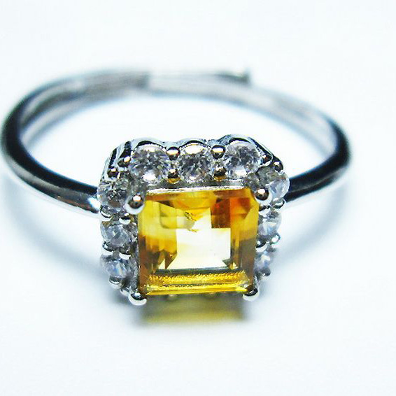 シトリン 指輪 (16号)[T275-22138]