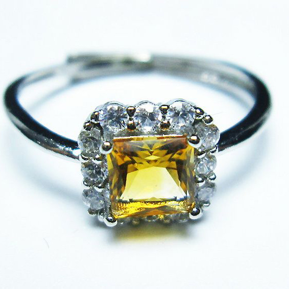 シトリン 指輪 (16号)[T275-22145]