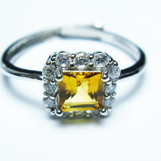 シトリン 指輪 (16号)[T275-22166]