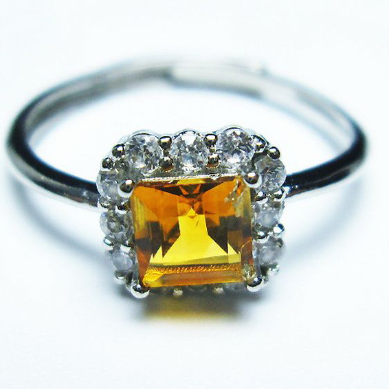 シトリン 指輪 (16号)[T275-22170]